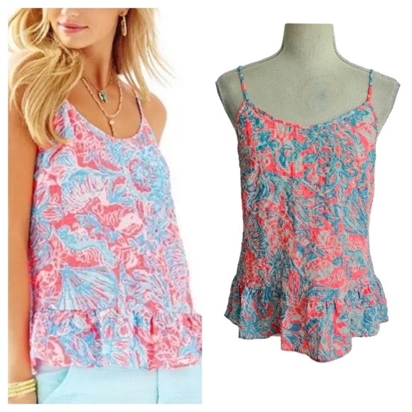 Lilly Pulitzer Tops - Lilly Pulitzer Ruffle Cami Top in Summer Siren